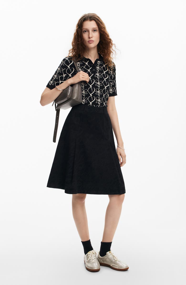 Desigual Coeurs Lacroix Polo Sweater, Alternate, color, 