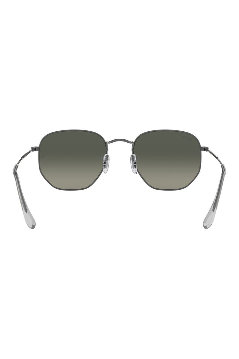 51mm Geometric Sunglasses, Alternate, color, GUNMETAL/ GREY GRADIENT