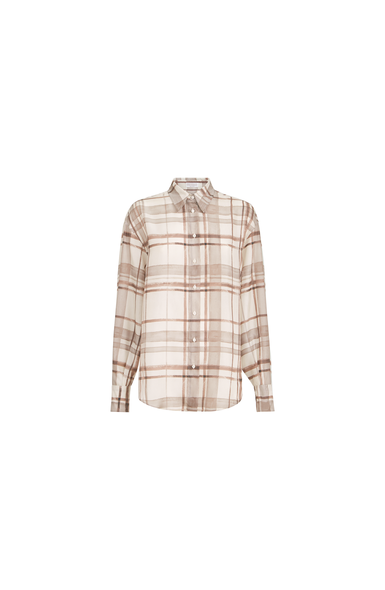 Brunello Cucinelli Macrocheck print shirt, Alternate, color, White