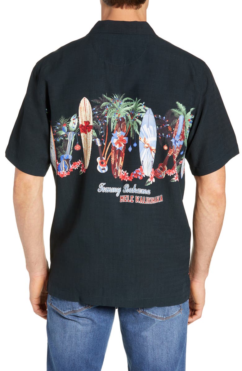 Tommy Bahama Mele Kalikimaka Silk Camp Shirt, Alternate, color, 