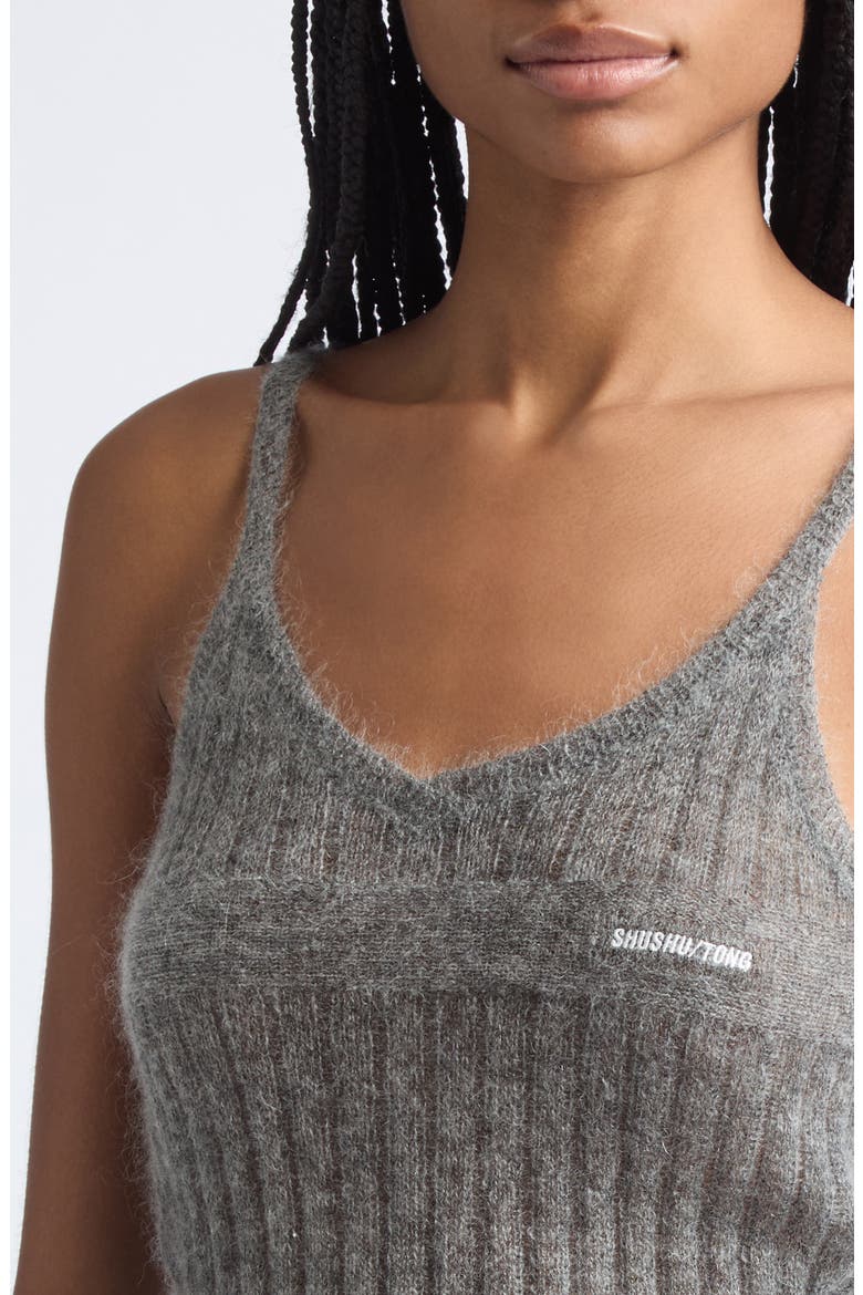 Wool & Mohair Blend Rib Sweater Camisole, Alternate, color, GREY