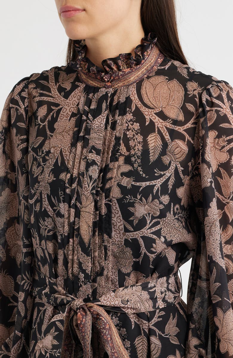 KOBI HALPERIN Moses Mixed Print Long Sleeve Dress, Alternate, color, Black Multi