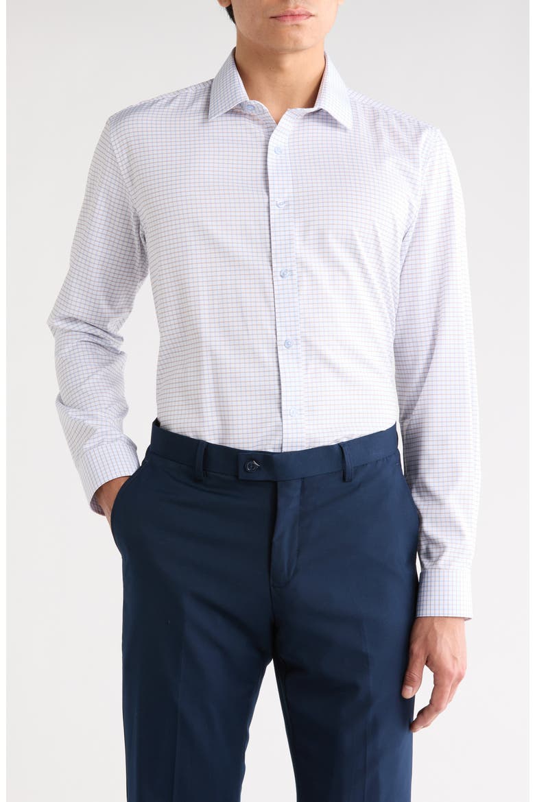 Slim Fit Perfect Stretch Long Sleeve Button Down Shirt, Main, color, WHITE