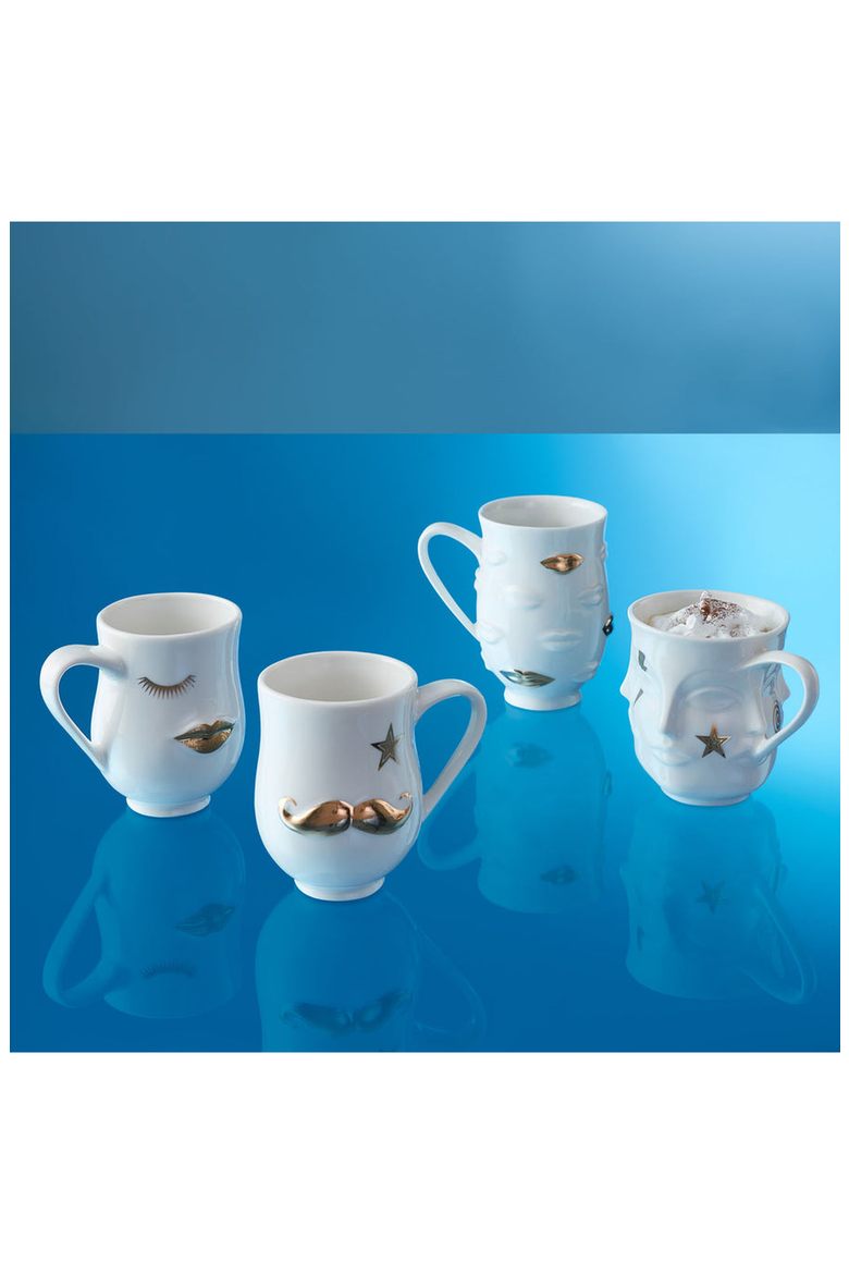 Gilded Gala Mug, Alternate, color, White / Gold