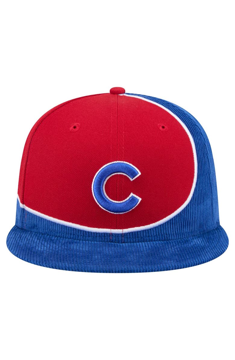 New Era Men's New Era Royal/Red Chicago Cubs Retro Split Corduroy Snapback Hat, Alternate, color, Royal