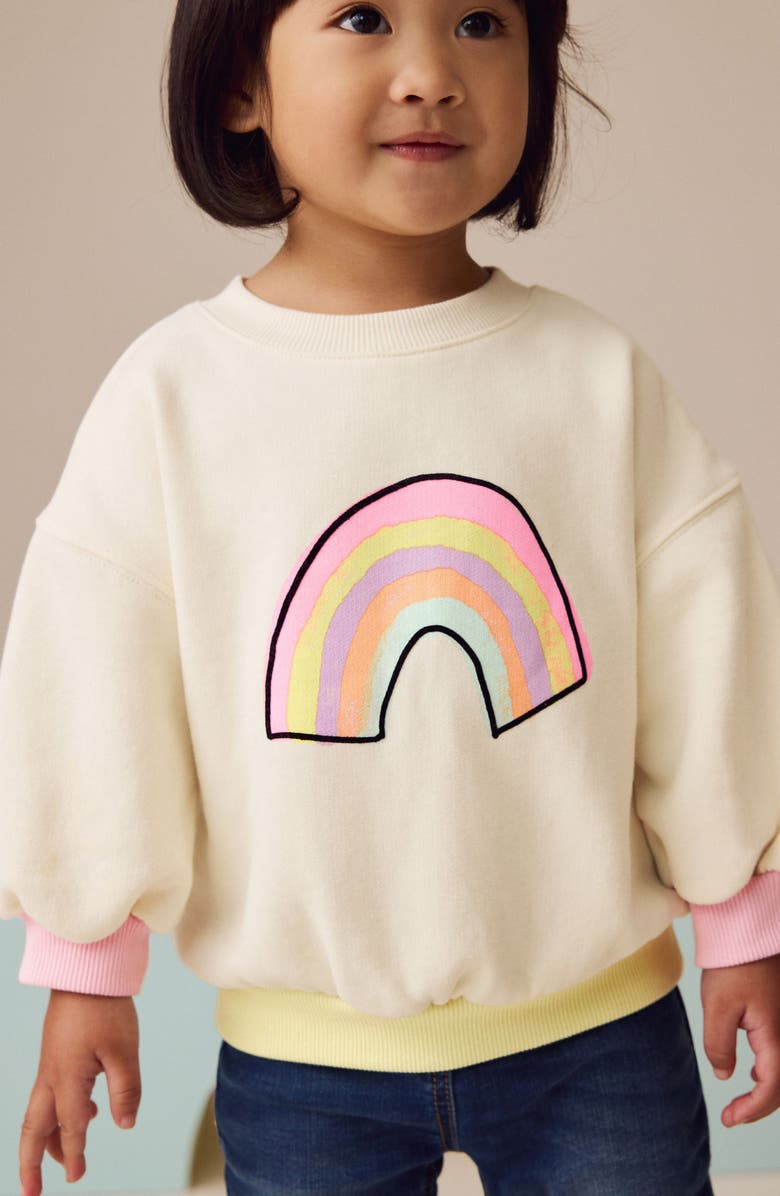 NEXT Kids' Rainbow Graphic Sweatshirt, Alternate, color,
