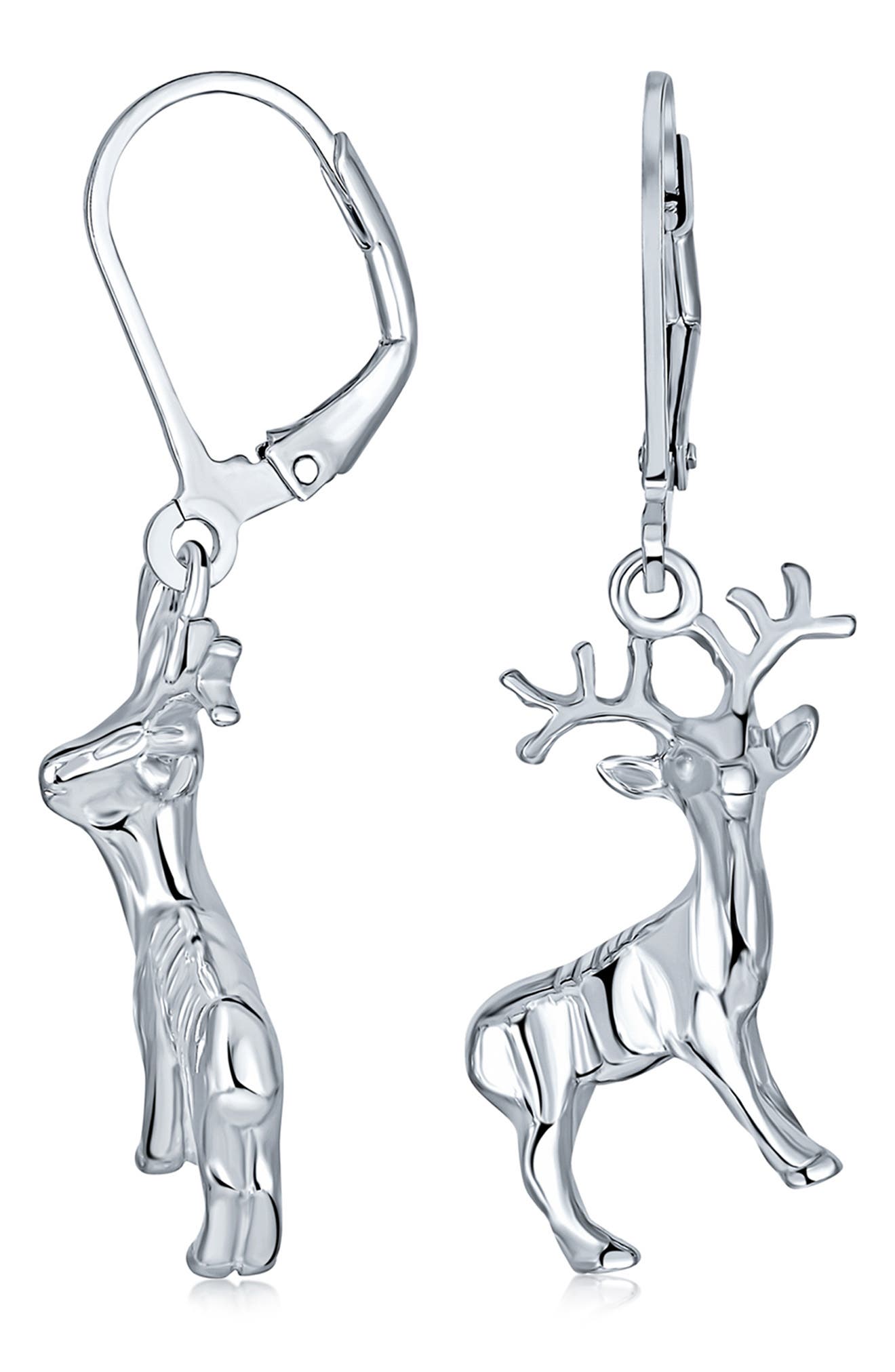 BLING JEWELRY Reindeer Drop Earrings