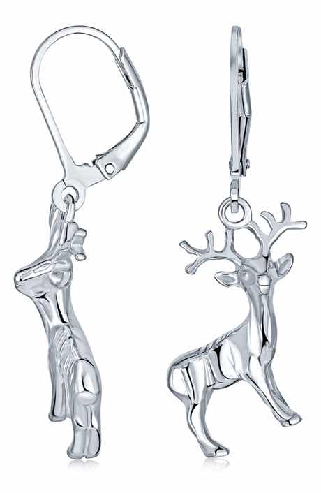 BLING JEWELRY Reindeer Drop Earrings
