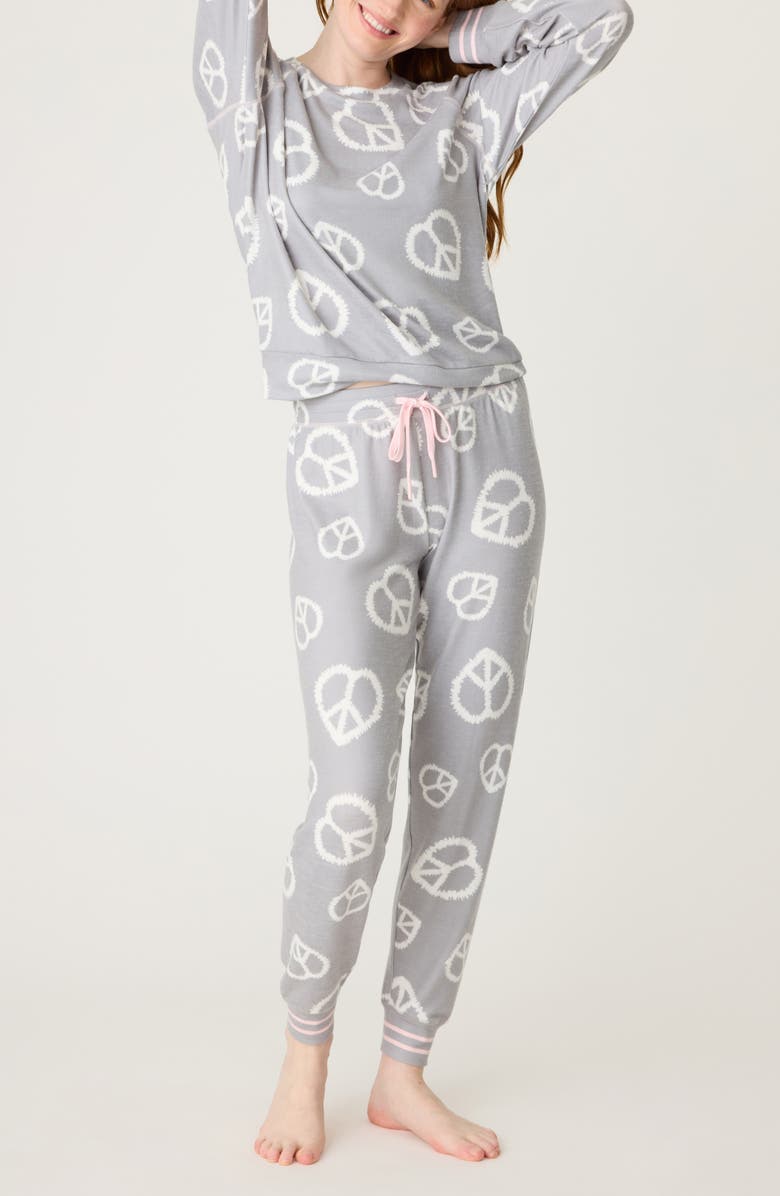 PJ Salvage Full Of Love Heart Print Pajamas, Main, color, 