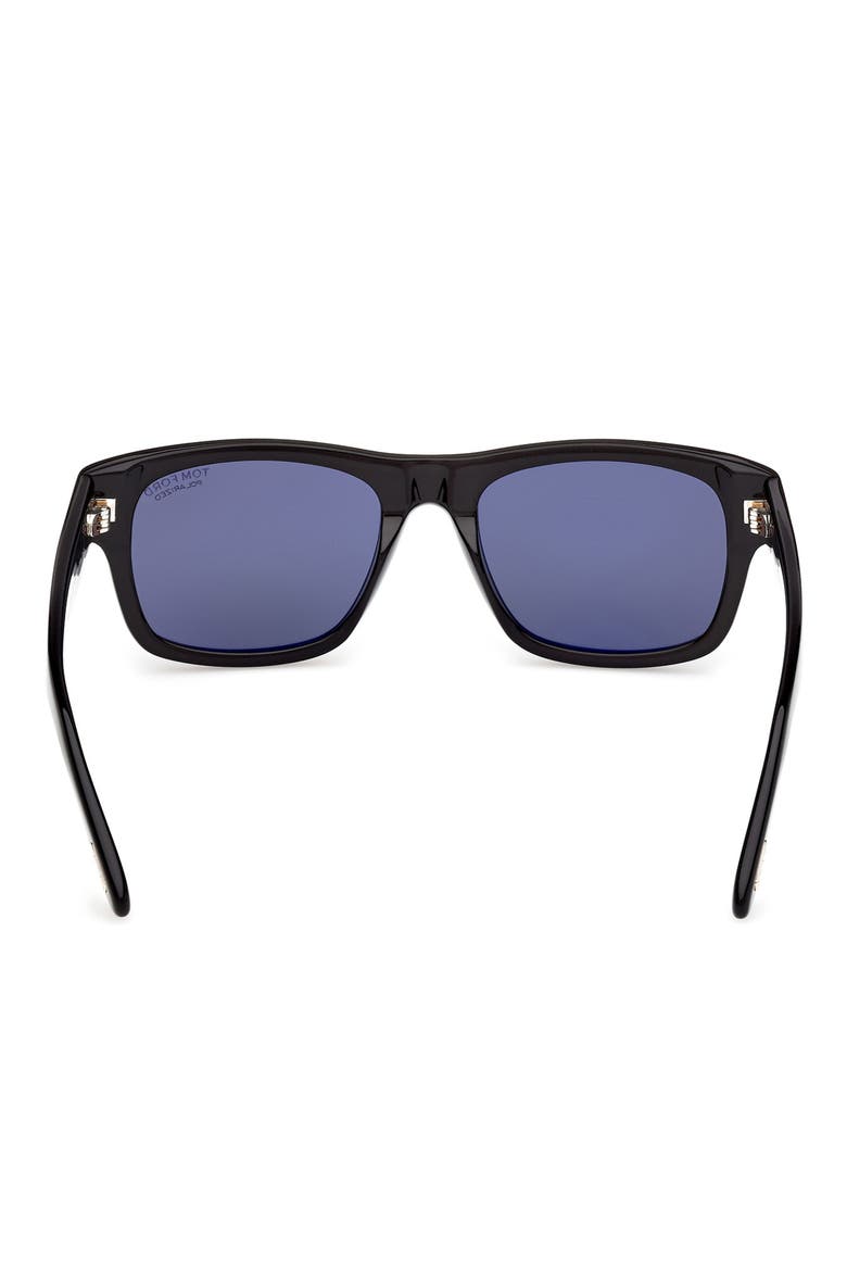 Smith-02 55mm Polarized Rectangular Sunglasses, Alternate, color, BLACK / POLARIZED SMOKE LENS