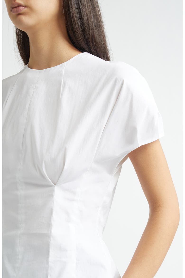 Bubble Sleeve Organic Cotton Poplin Blend Top, Alternate, color, WHITE