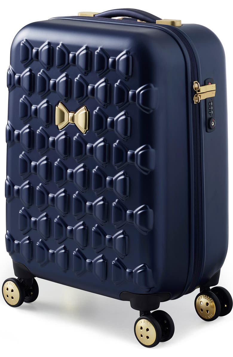 Ted Baker London Small Beau 22-Inch Bow Embossed Four-Wheel Trolley Suitcase, Alternate, color,