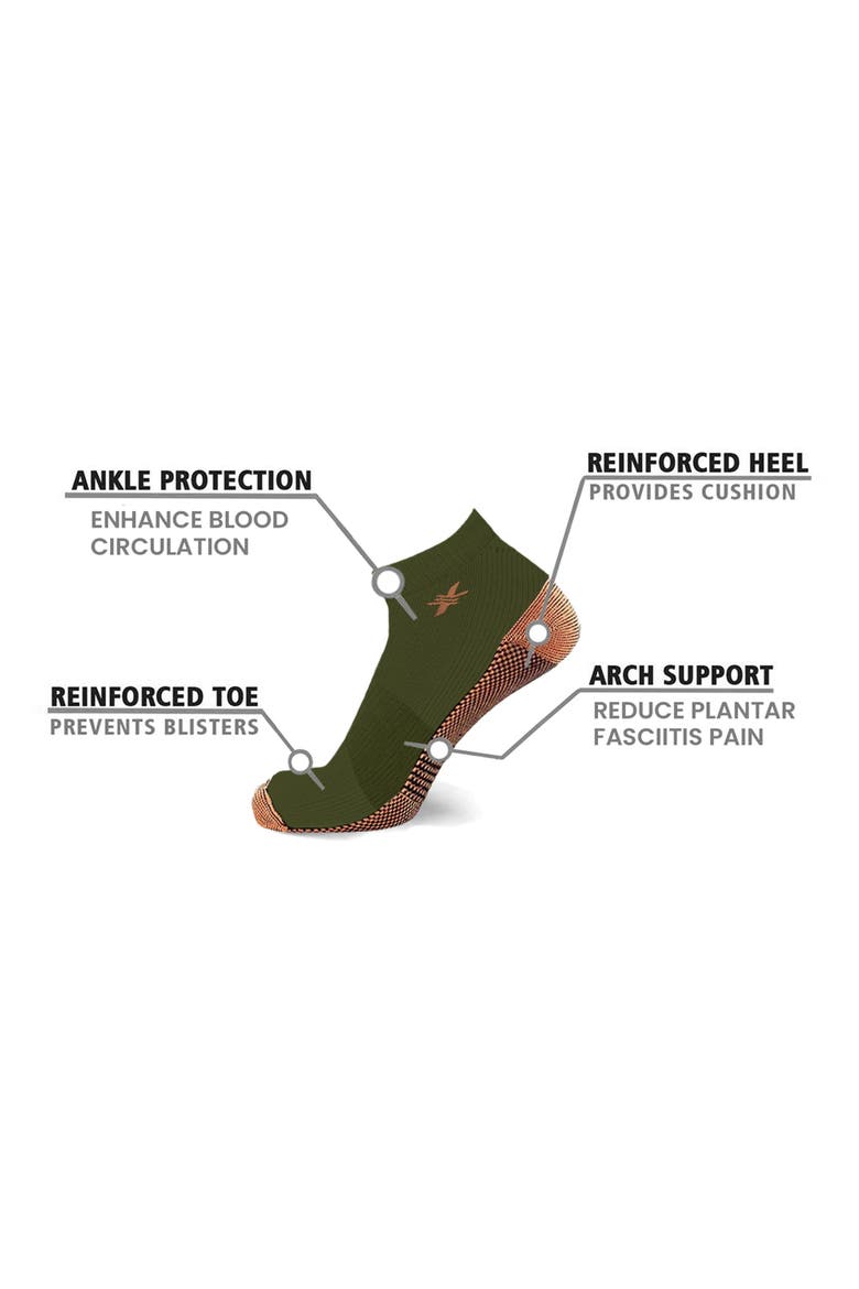 3-Pack Ankle Compression Socks, Alternate, color, EVERGREEN FOREST