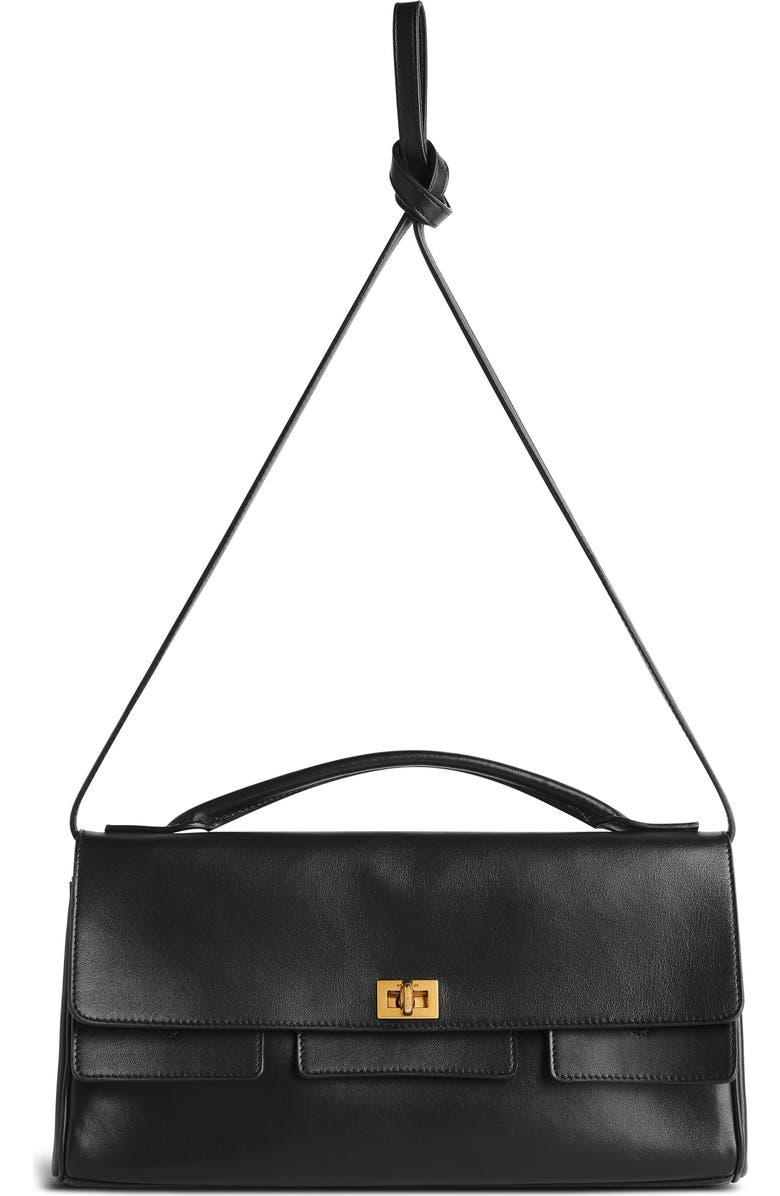 Balenciaga Bel Air Leather Clutch, Alternate, color,