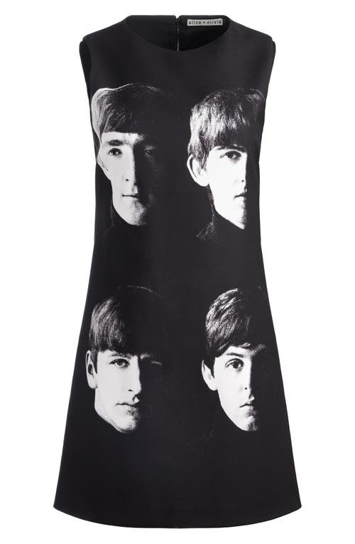 Alice And Olivia Alice And Oliva X The Beatles Clyde Mini Shift Dress In Fab Four