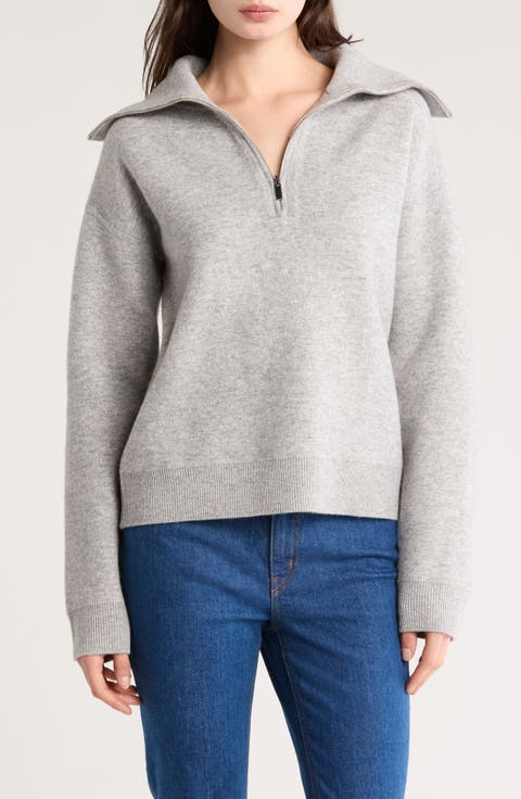 Samuel Reversible Wool Blend Quarter Zip Sweater