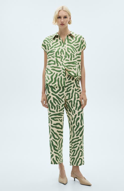 Mango Women's Printed Straight Pants In Green
