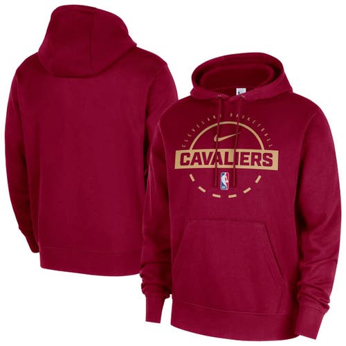 Nike Men's Wine Cleveland Cavaliers 2025/26 Authentic Practice Club Pullover Hoodie In Burgundy