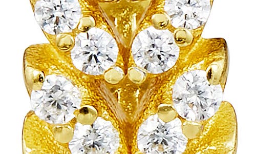 Savvy Cie Jewels 18k Gold Plated Cubic Zirconia Chevron Huggie Hoop Earrings In Yellow