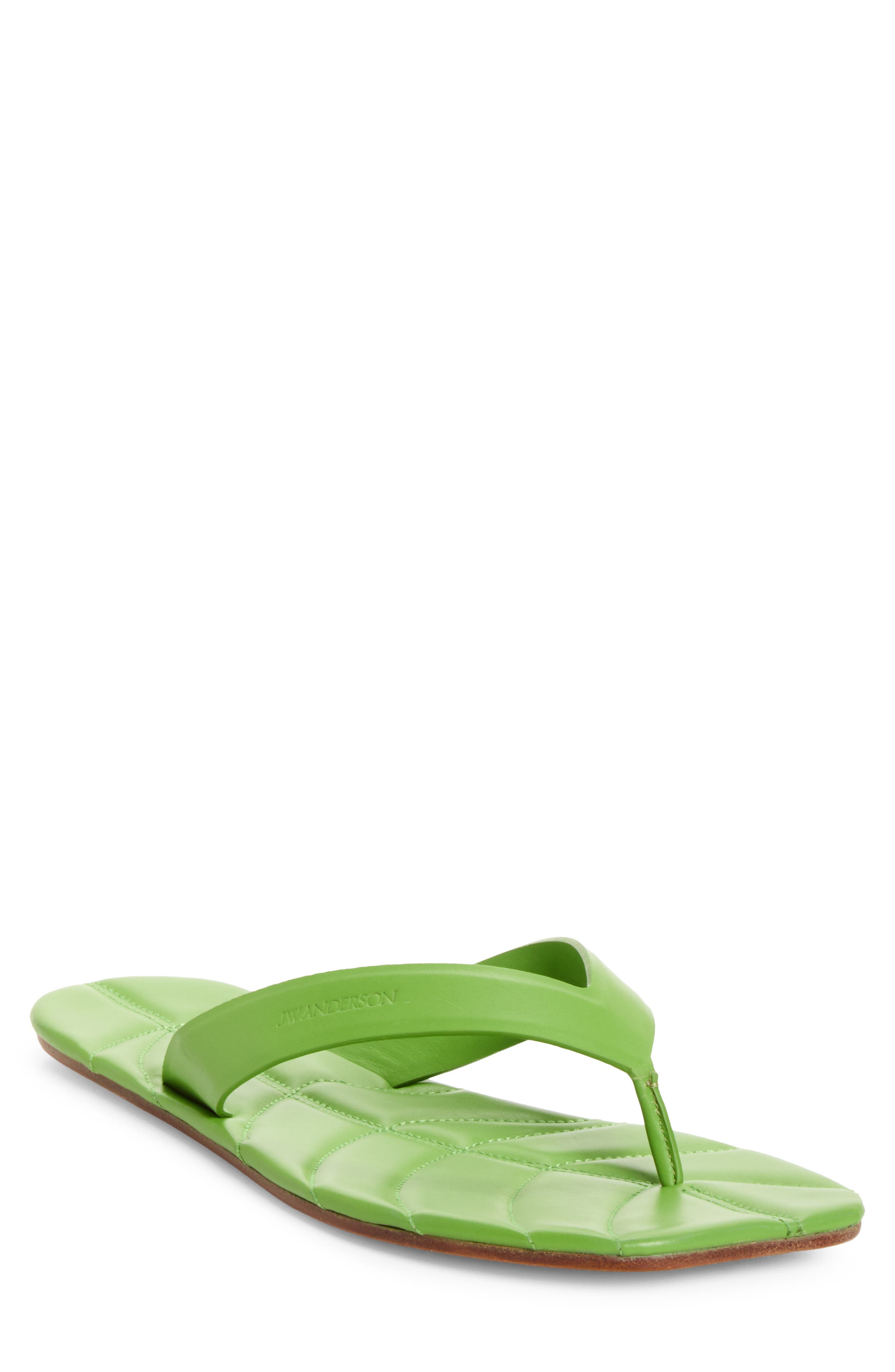Leaf Flip Flop Sandal, Main, color, LIME