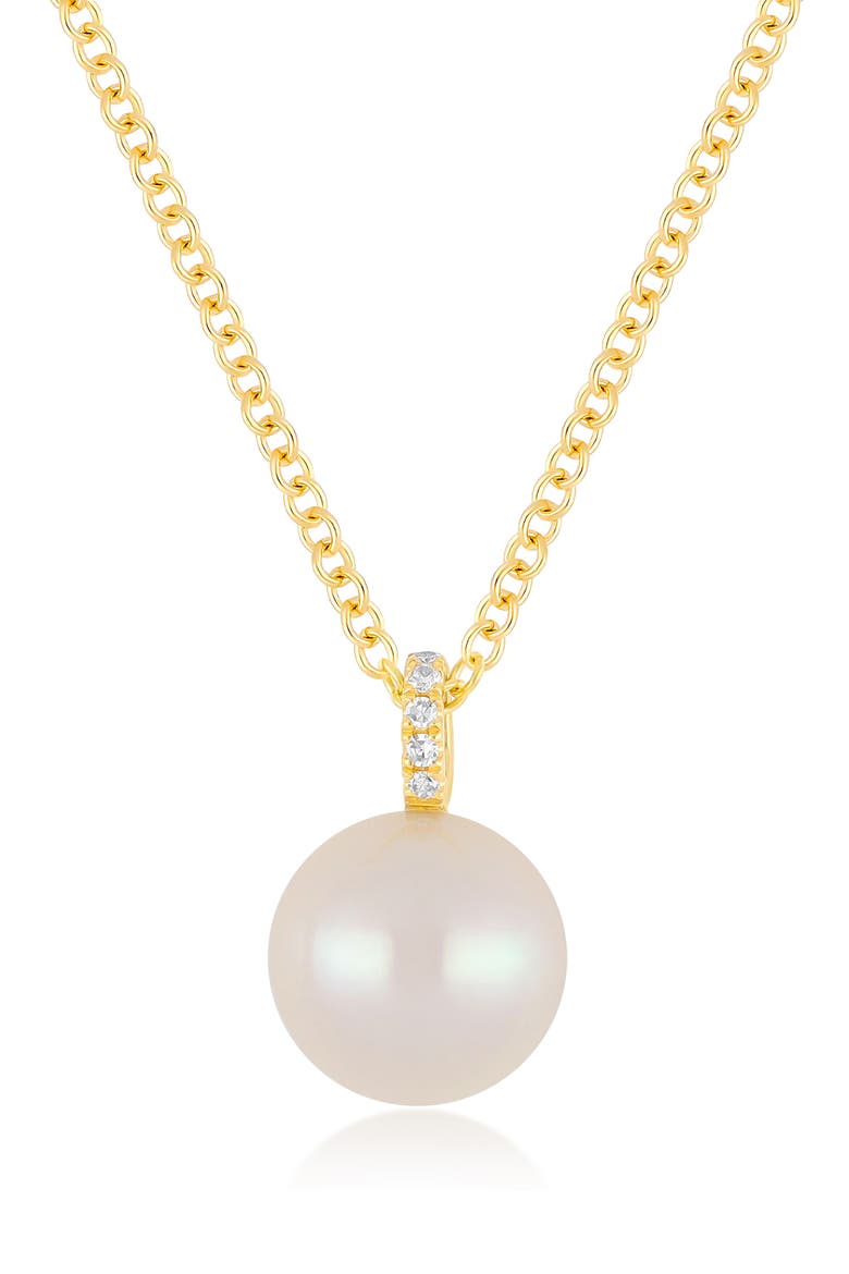 Mother-of-Pearl & Diamond Pendant Necklace, Main, color, 14K YELLOW GOLD