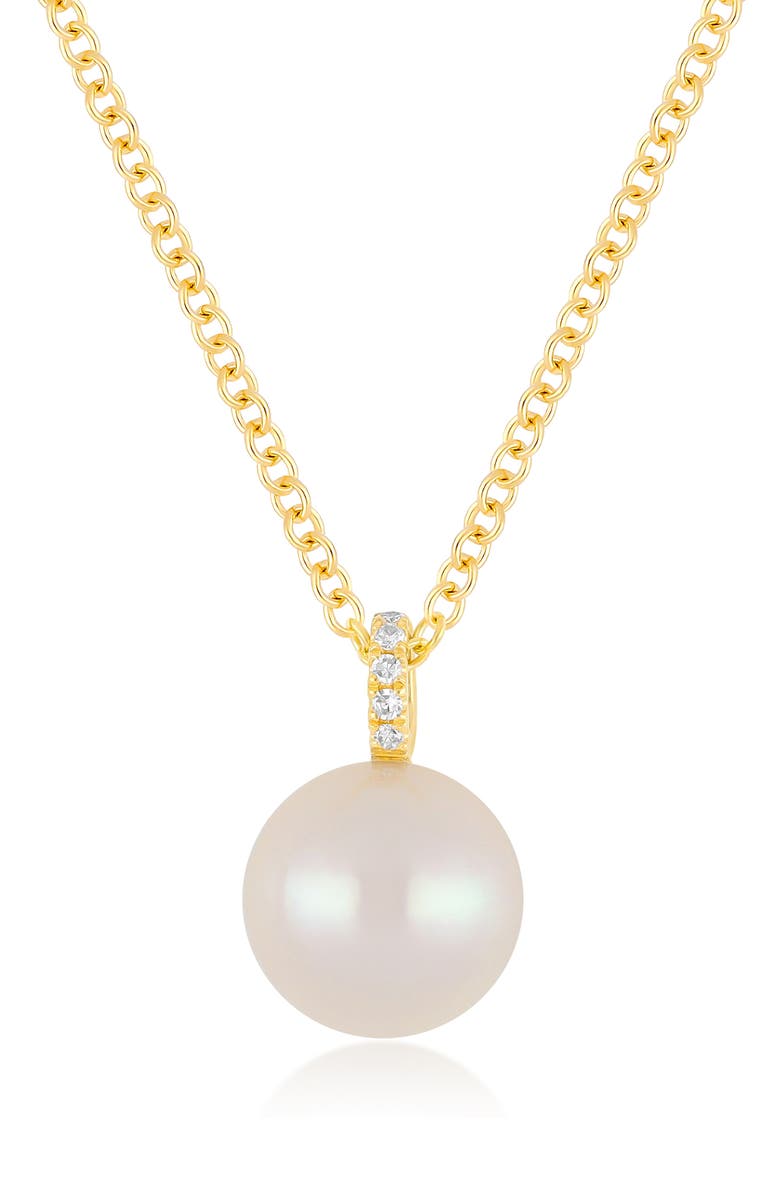EF Collection Mother-of-Pearl & Diamond Pendant Necklace, Main, color, 14K Yellow Gold