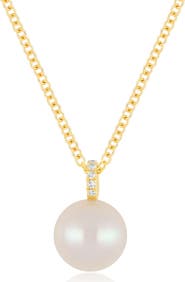 EF Collection Mother-of-Pearl & Diamond Pendant Necklace