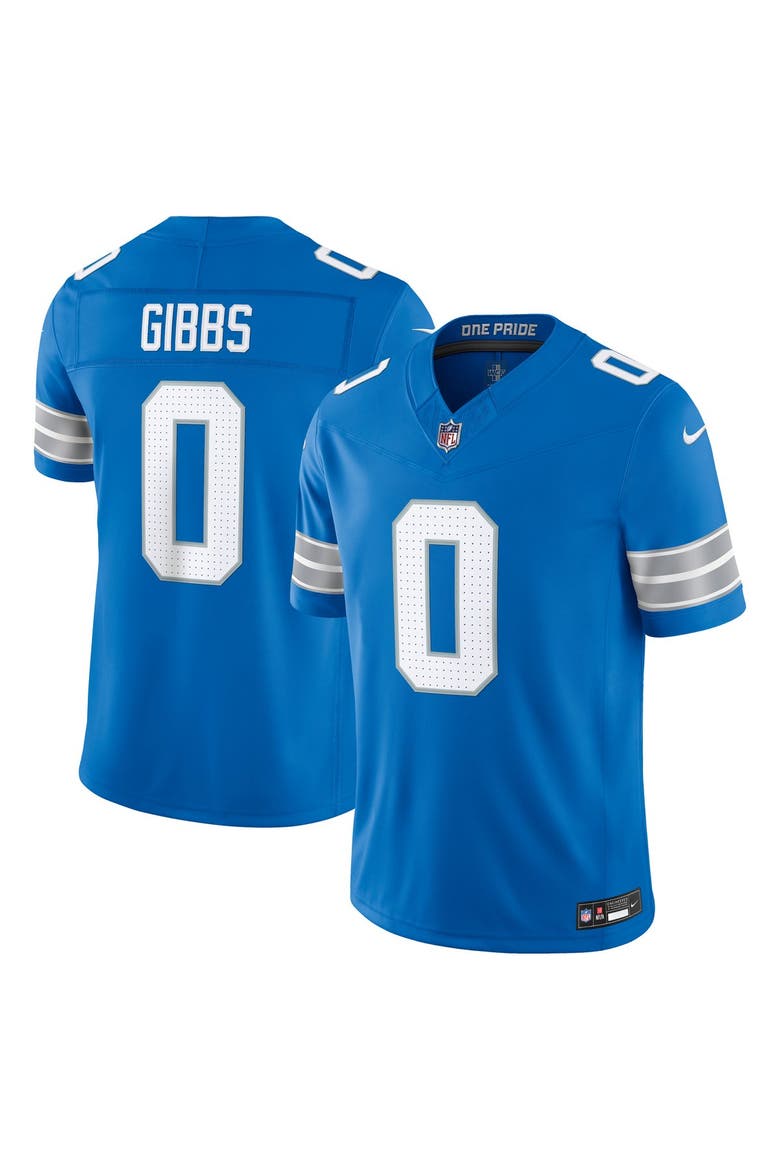 Men's Nike Jahmyr Gibbs Blue Detroit Lions Team Vapor F.U.S.E. Stitched Limited Jersey, Main, color, Blue