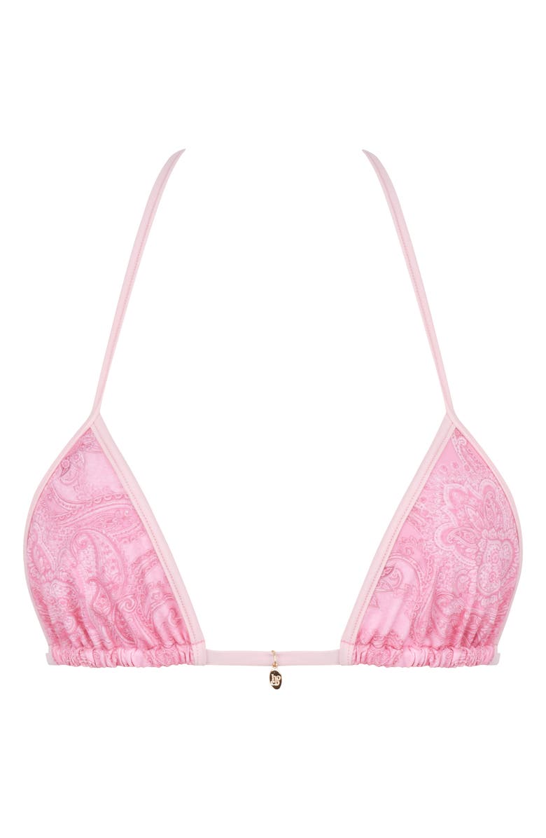HOUSE OF CB Bali Triangle Bikini Top, Alternate, color, Pink Paisley