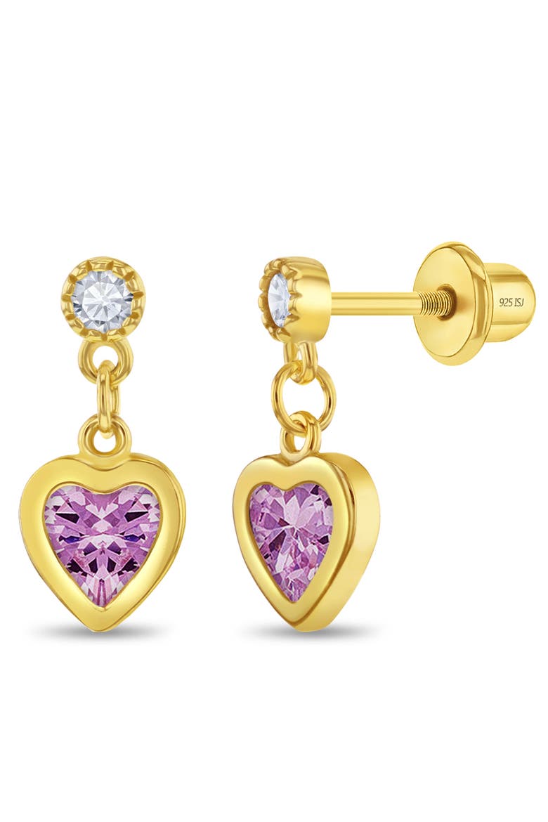 Dangle Hearts Girl Earrings, Main, color, Pink