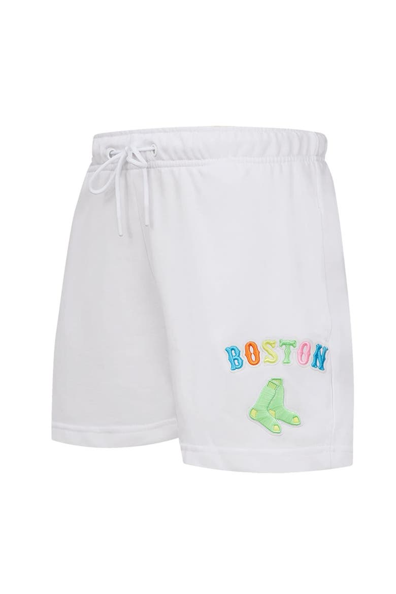 Women's Pro Standard  White Boston Red Sox Washed Neon Shorts, Alternate, color, White