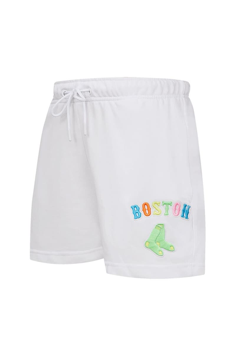 PRO STANDARD Women's Pro Standard White Boston Red Sox Washed Neon Shorts, Alternate, color, White