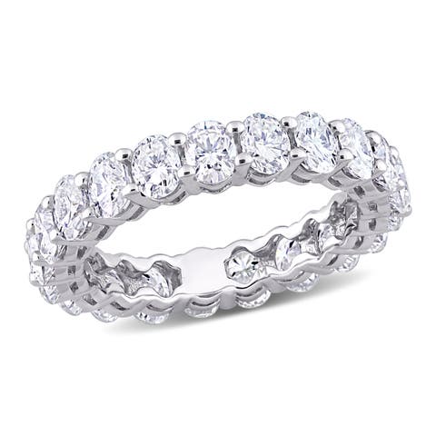 Moissanite Oval Eternity Ring 14k White Gold