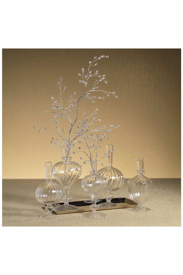 Vellum Spiral Footed Glass Vase, Alternate, color, CLEAR