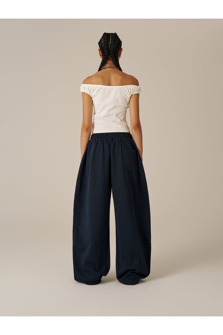 Stripe Baggy Barrel Sweatpants, Alternate, color, Dark Blue