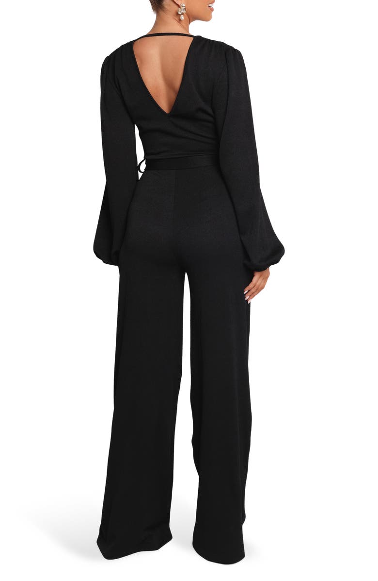 Petal & Pup Yelena Long Sleeve Wide Leg Jumpsuit, Alternate, color, Black
