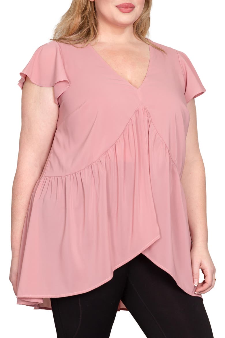 High-Low Tunic Top, Alternate, color, DUSTY PINK