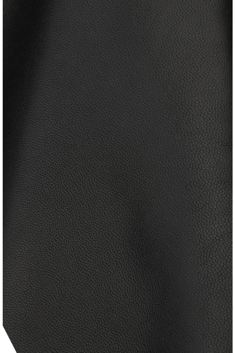 Cara Leather Bomber Jacket, Alternate, color, BLACK
