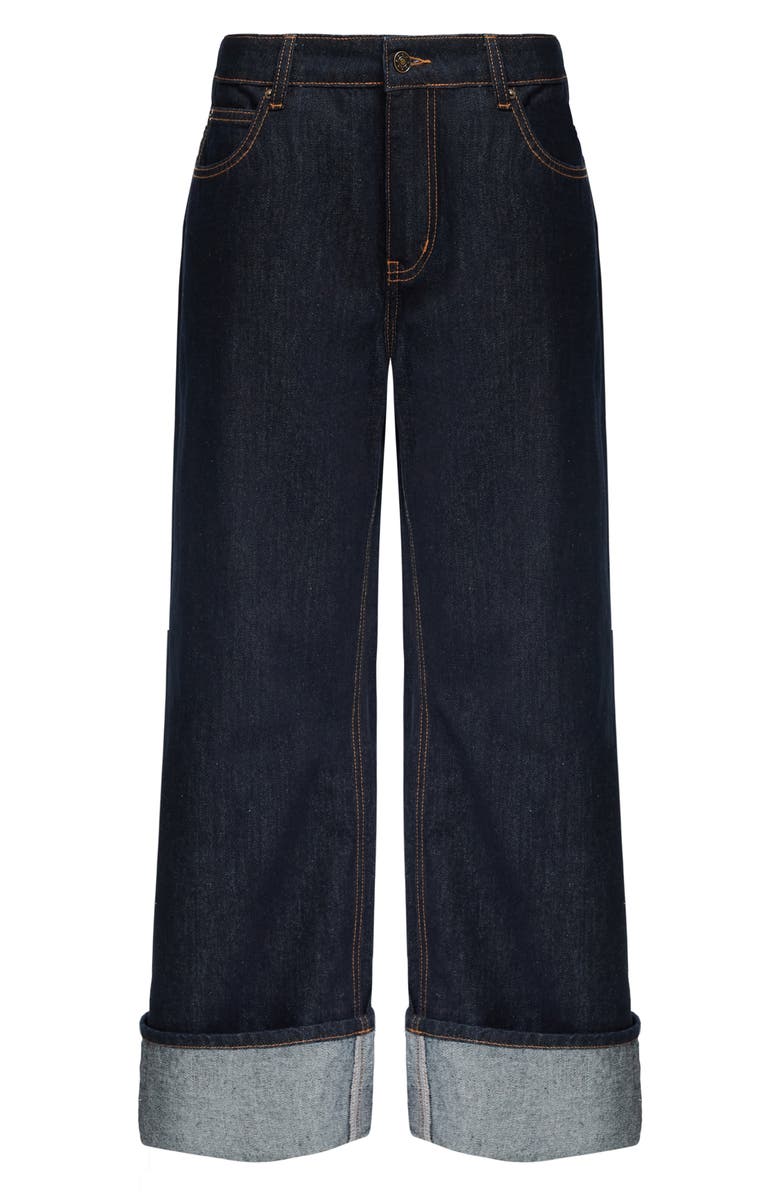 LIONESS Top Model Cuffed Straight Leg Jeans, Alternate, color, 