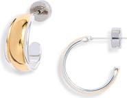 Nordstrom Demi Fine Tapered Two Tone Hoop Earrings