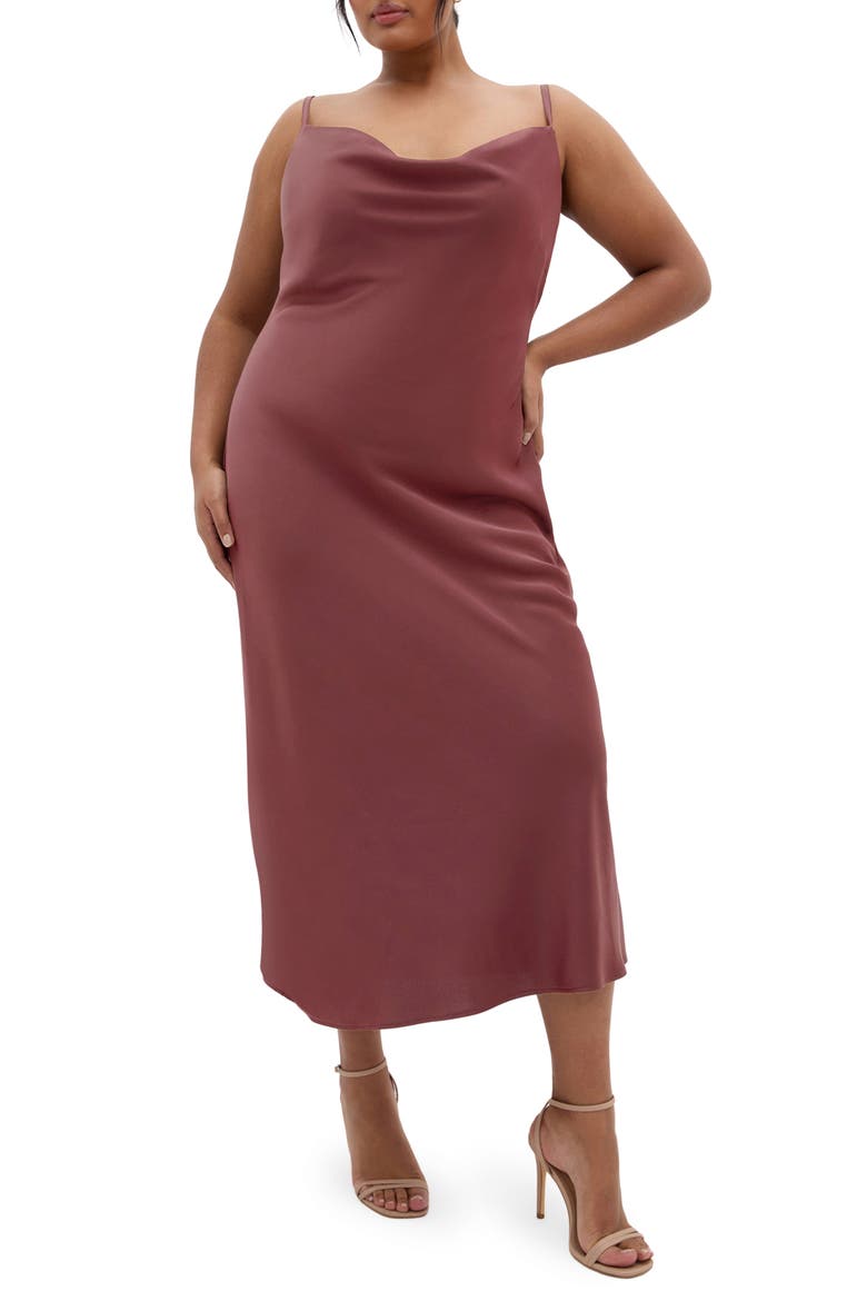 Satin Slipdress, Main, color, CHOCOLATE CHERRY