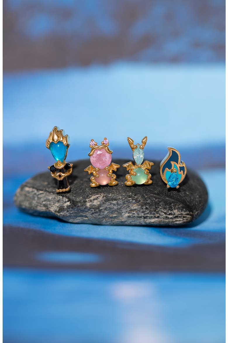 Kids' Disney Hades Stud Earring Set, Alternate, color, GOLD