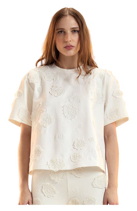 Pop Floral Applique Top