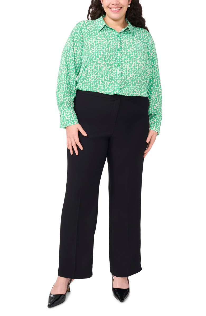 Halogen<sup>®</sup> Print Button-Up Shirt, Alternate, color, Vivid Green