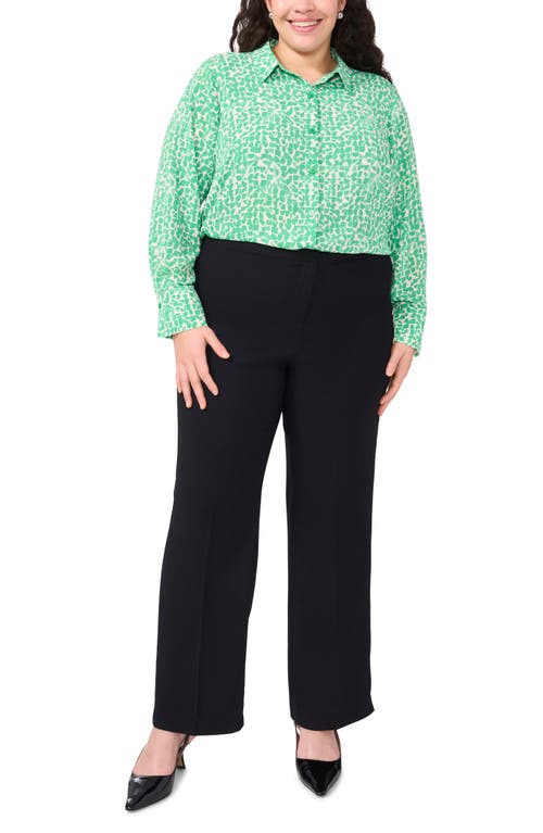Halogenr Halogen(r) Print Button-up Shirt In Vivid Green