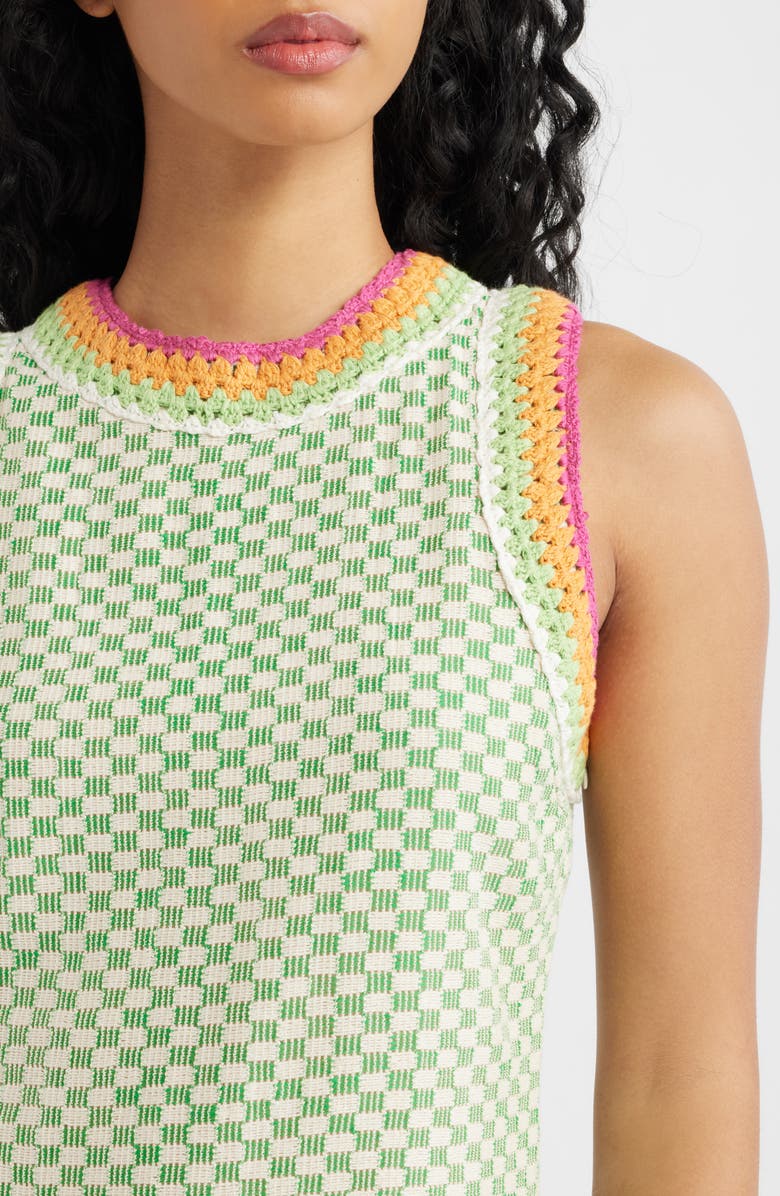 Saylor Vesna Crochet Trim Sleeveless Maxi Dress, Alternate, color, Green/ Creme