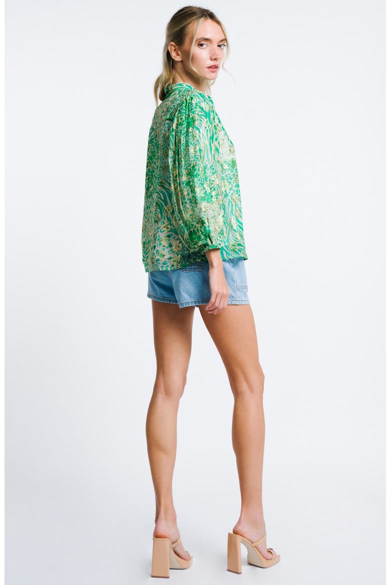 Bari Metallic Star Top, Alternate, color, GREEN MULTI