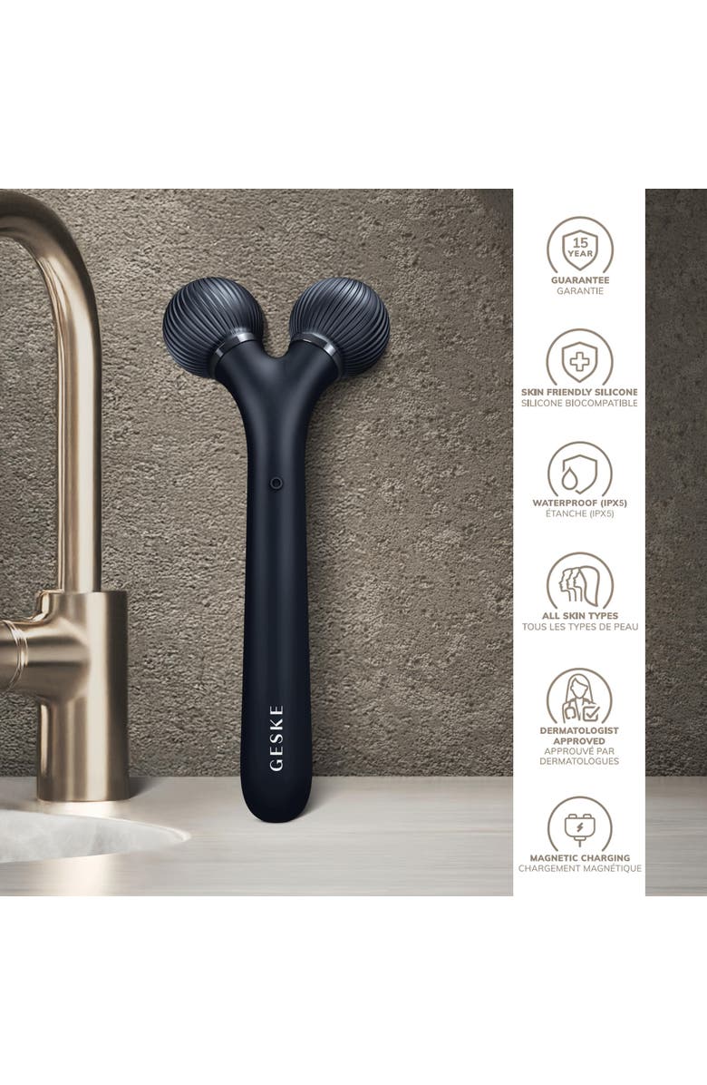 GESKE SmartAppGuided Sonic Facial Roller | 4 in 1, Alternate, color, Black