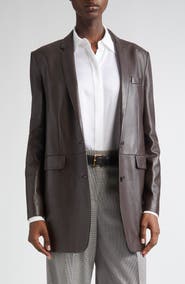 Michael Kors Collection Leather Boyfreind Blazer