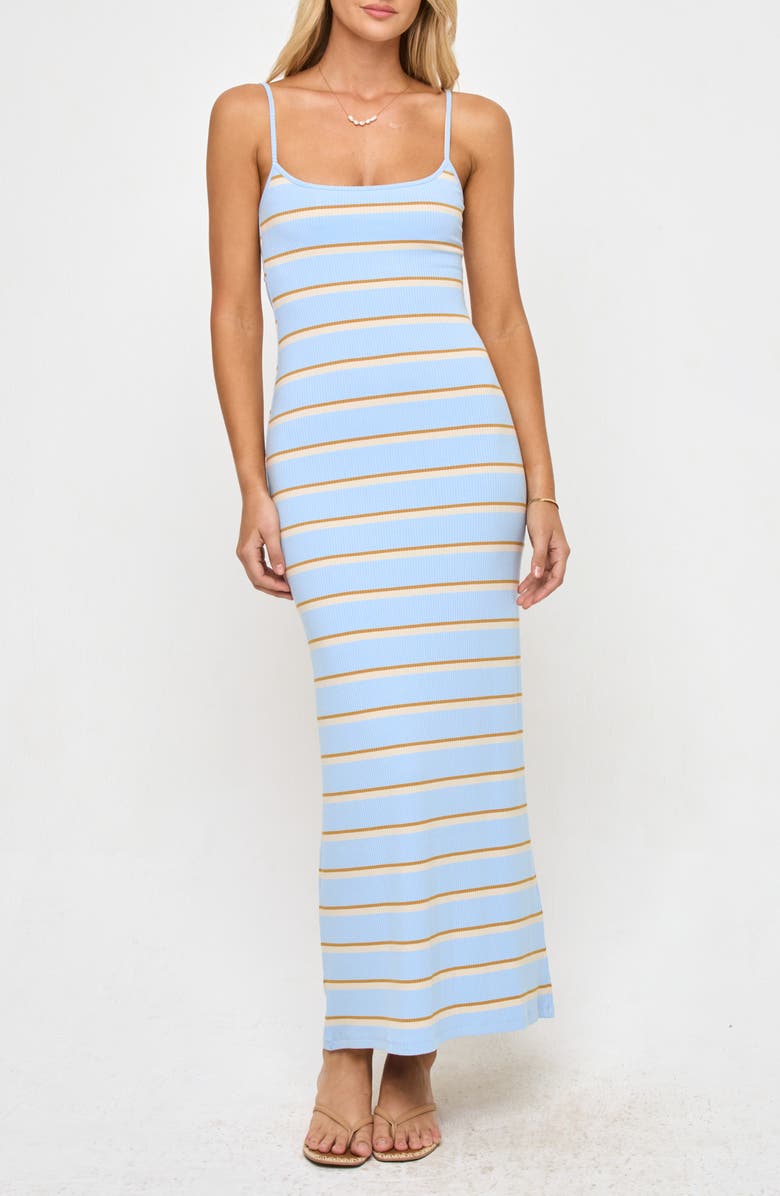 LSPACE Jordana Rib Cover-Up Maxi Dress, Main, color, Yacht Club Stripe